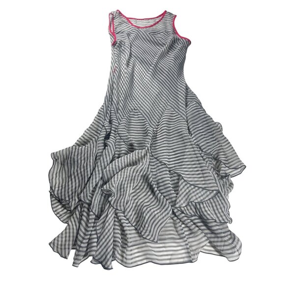 Robbie‎ Bee Dress Women's  Size 16 Striped Sleeveless Ruffled Preowned - Picture 3 of 8